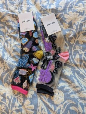 NWT Sock Candy Sheer Crew Socks 2 Pairs OS